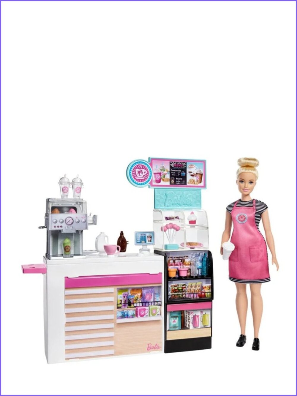 Barbie Coffee Shop Playset with Doll Blonde and Play Pieces New In Box